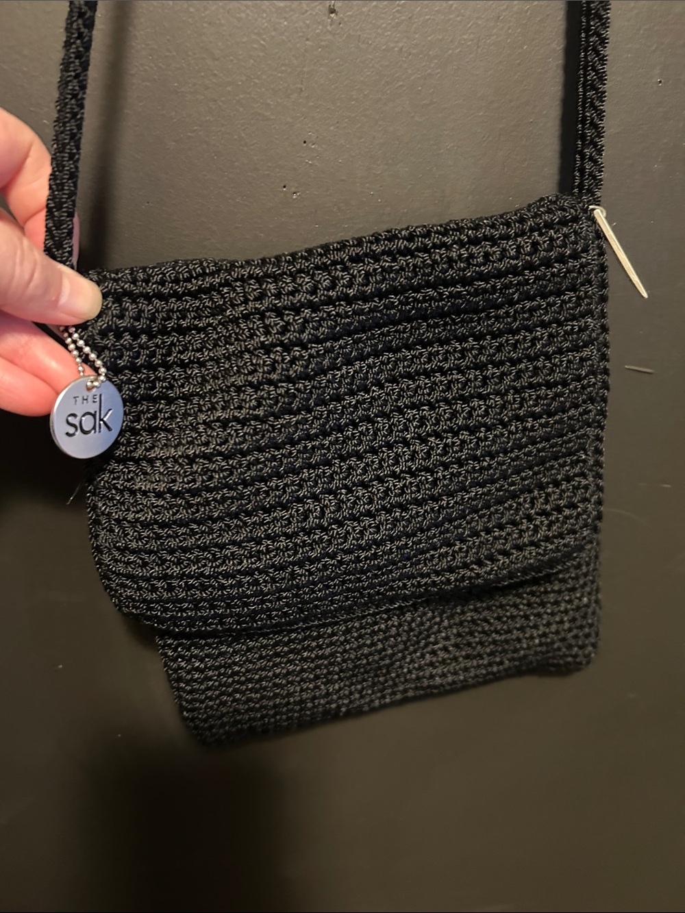 The Sak Black Crochet Crossbody Purse